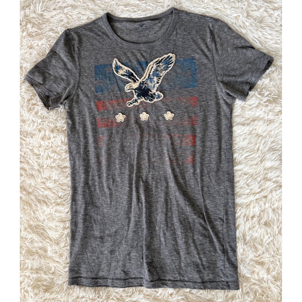 Vintage American‎ Eagle Outfitters Gray Eagle Graphic Print T-Shirt XS